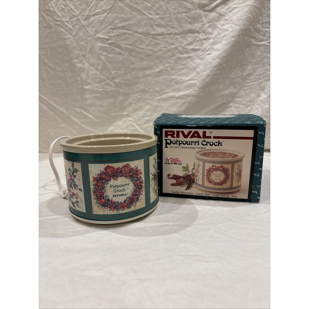 Vintage Holiday Floral Rival Fragrance Potpourri Crock Pot Model 3209 Tested